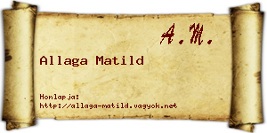 Allaga Matild névjegykártya